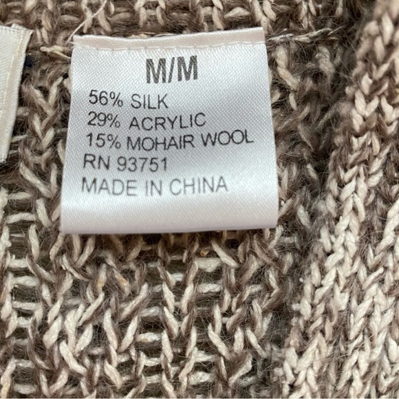 Vintage EMOS COLLECTION Cable Knit Silk Blend V-Neck Tunic Sweater Medium - Picture 8 of 10